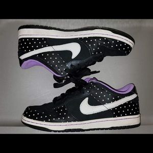Nike dunk low black purple gel triable sneakers